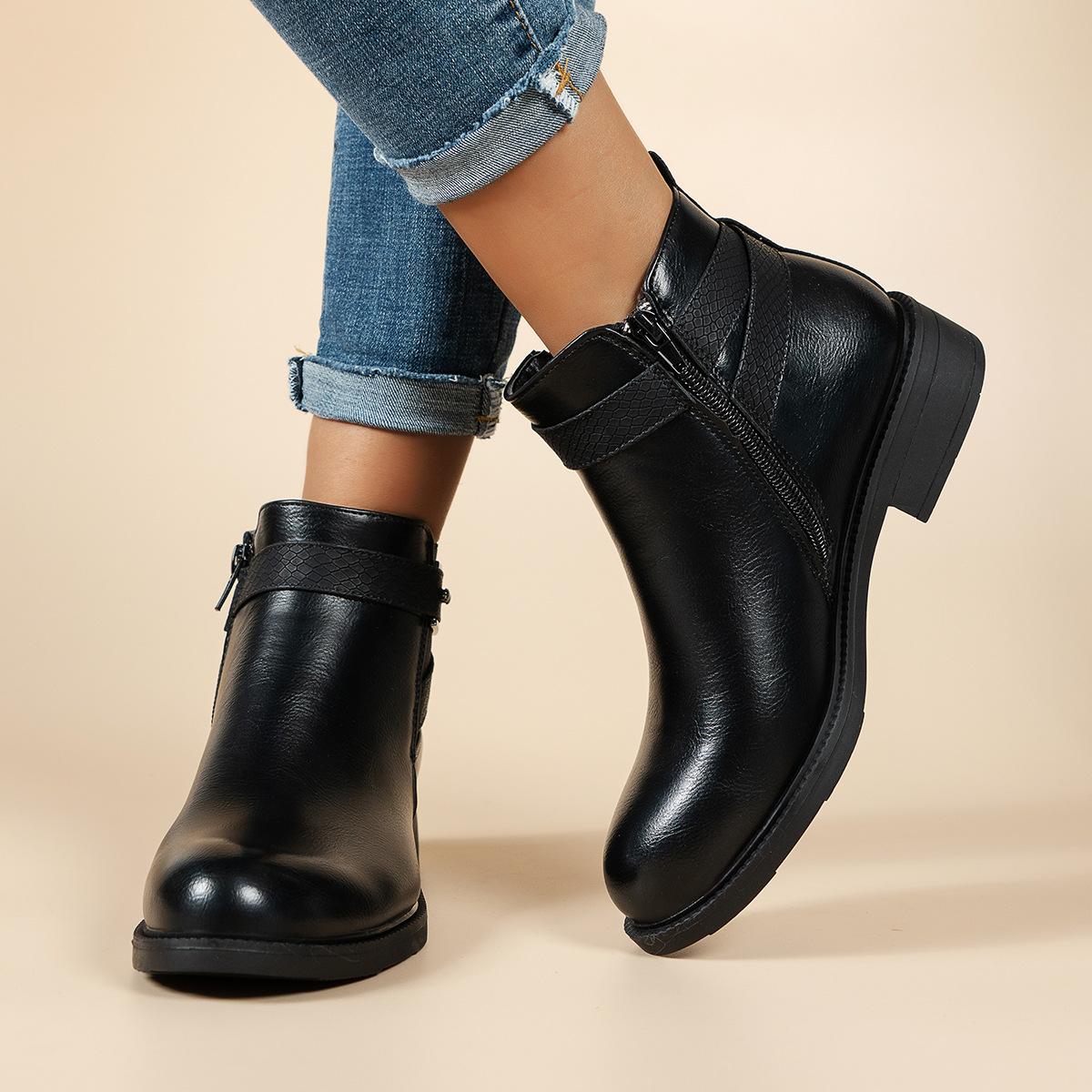 Benedetta™ | Plush-lined hook-and-loop lace-up hiking ankle boots